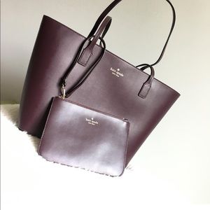 Kate Spade Tote & Wristlet Set in Mahogany